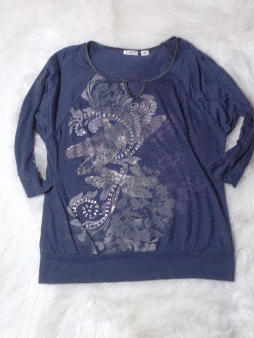 Cato Long Sleeve Floral Tee Size S